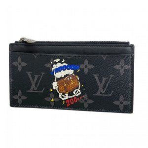 Louis Vuitton Monogram Eclipse Trunk Coin and Card Holder M80932 Gray/Black M...